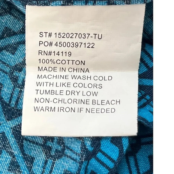 ELY Cattleman Mens XL Teal Long Sleeves Aztec Snap Button Shirt - Picture 4 of 9